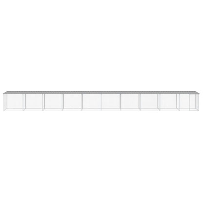 vidaXL Chicken Cage with Roof Light Grey 1003x98x90 cm Galvanised Steel