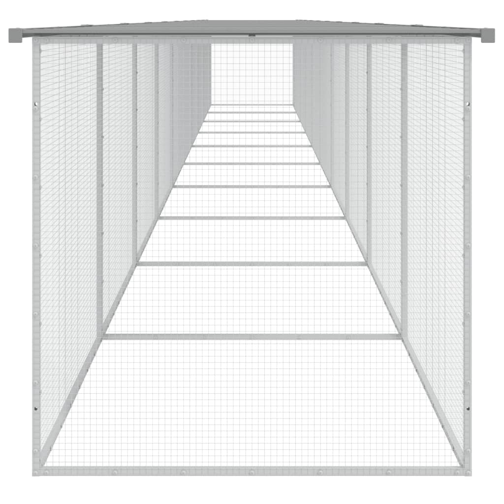 vidaXL Chicken Cage with Roof Light Grey 1003x98x90cm Galvanised Steel