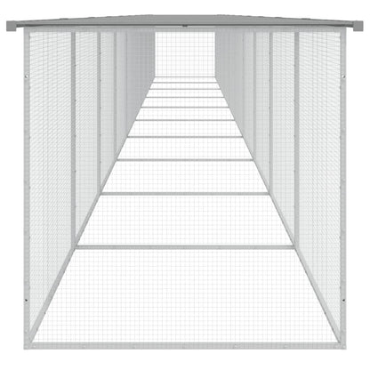 vidaXL Chicken Cage with Roof Light Grey 1003x98x90cm Galvanised Steel