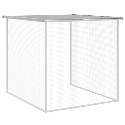 vidaXL Chicken Cage with Roof Light Grey 1003x98x90cm Galvanised Steel