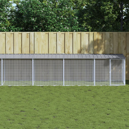 vidaXL Chicken Cage with Roof Light Grey 1003x98x90cm Galvanised Steel