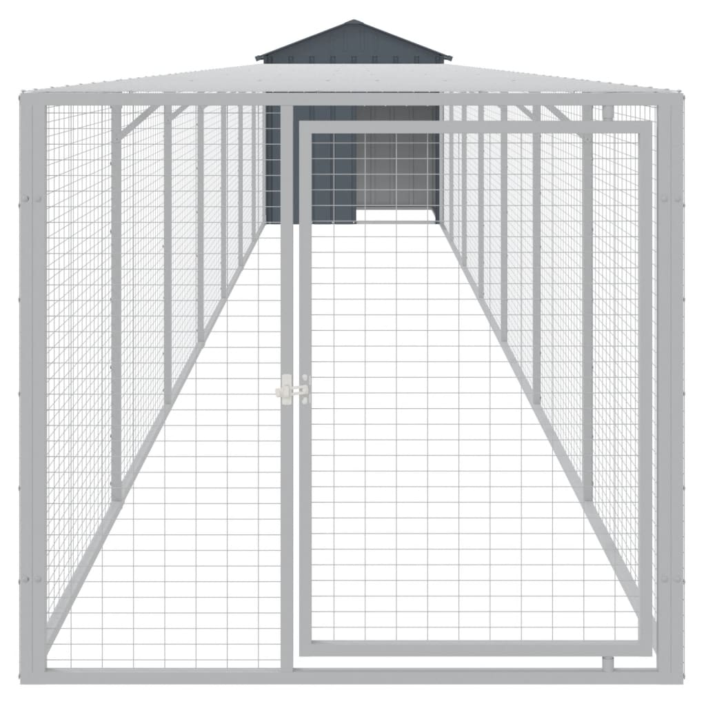 vidaXL Chicken Cage with Run Anthracite 117x813x123cm Galvanised Steel