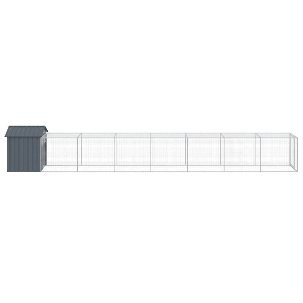 vidaXL Chicken Cage with Run Anthracite 117x813x123cm Galvanised Steel