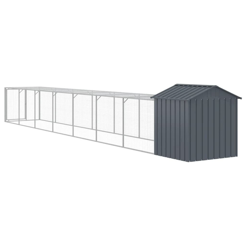 vidaXL Chicken Cage with Run Anthracite 117x813x123cm Galvanised Steel