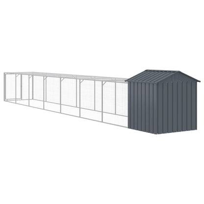 vidaXL Chicken Cage with Run Anthracite 117x813x123cm Galvanised Steel