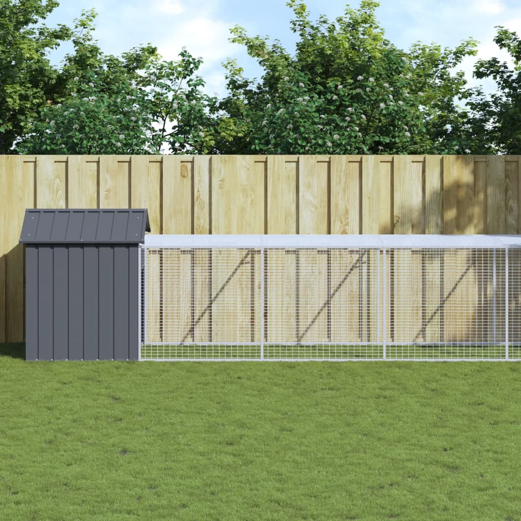 vidaXL Chicken Cage with Run Anthracite 117x1017x123 cm