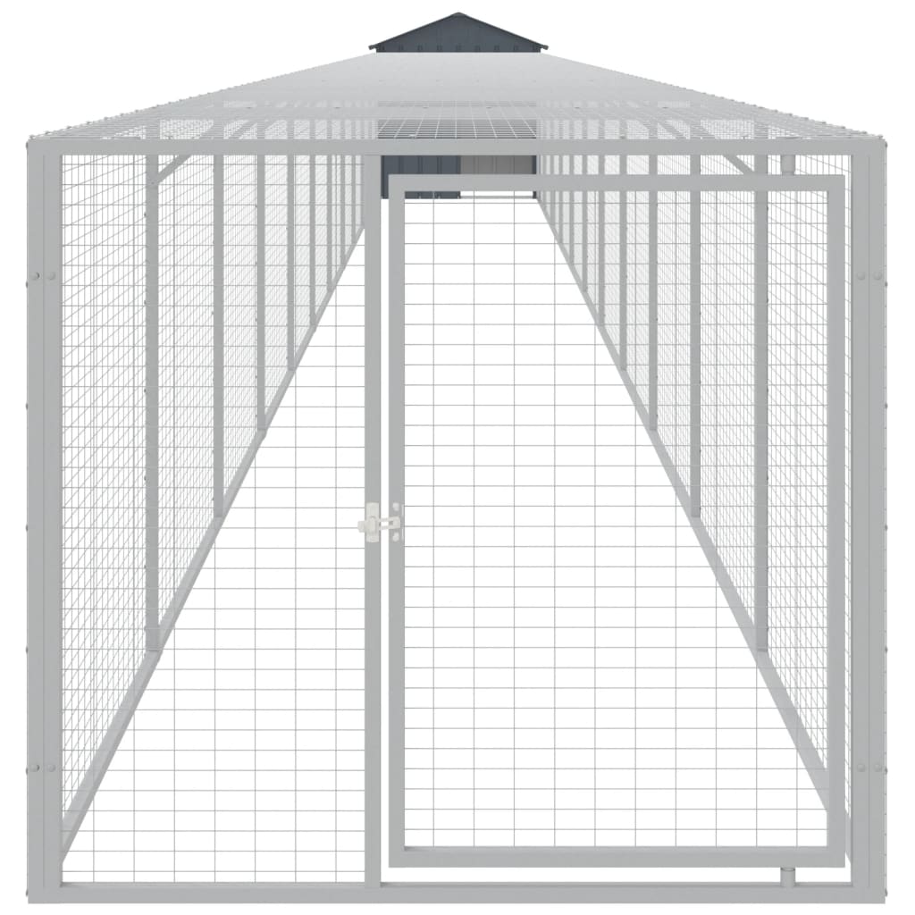 vidaXL Chicken Cage with Run Anthracite 117x1221x123 cm