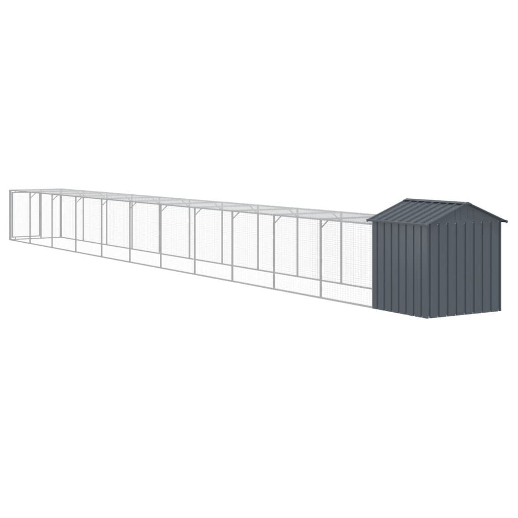 vidaXL Chicken Cage with Run Anthracite 117x1221x123 cm