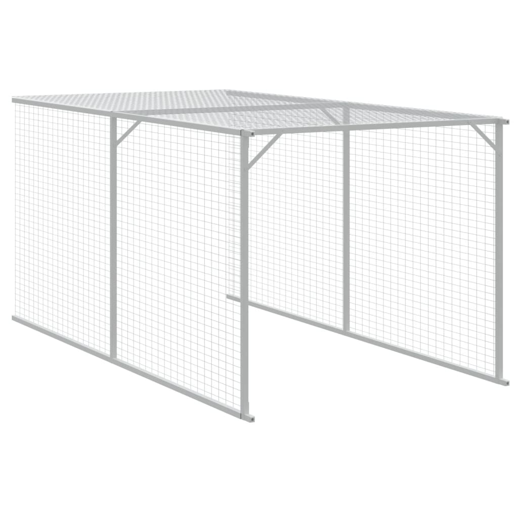 vidaXL Chicken Cage with Run Anthracite 117x1221x123 cm Galvanised Steel