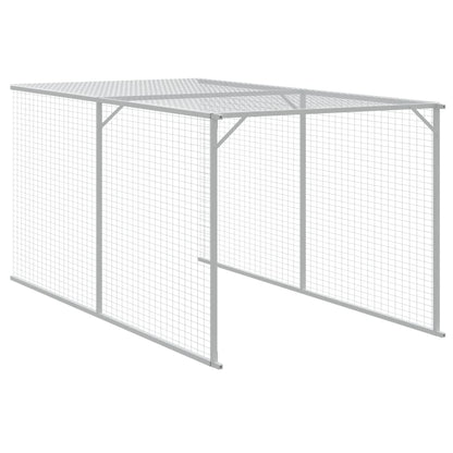 vidaXL Chicken Cage with Run Anthracite 117x1221x123 cm Galvanised Steel