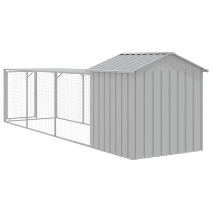 vidaXL Chicken Cage with Run Light Grey 117x405x123cm Galvanised Steel