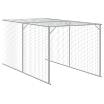 vidaXL Chicken Cage with Run Light Grey 117x405x123cm Galvanised Steel