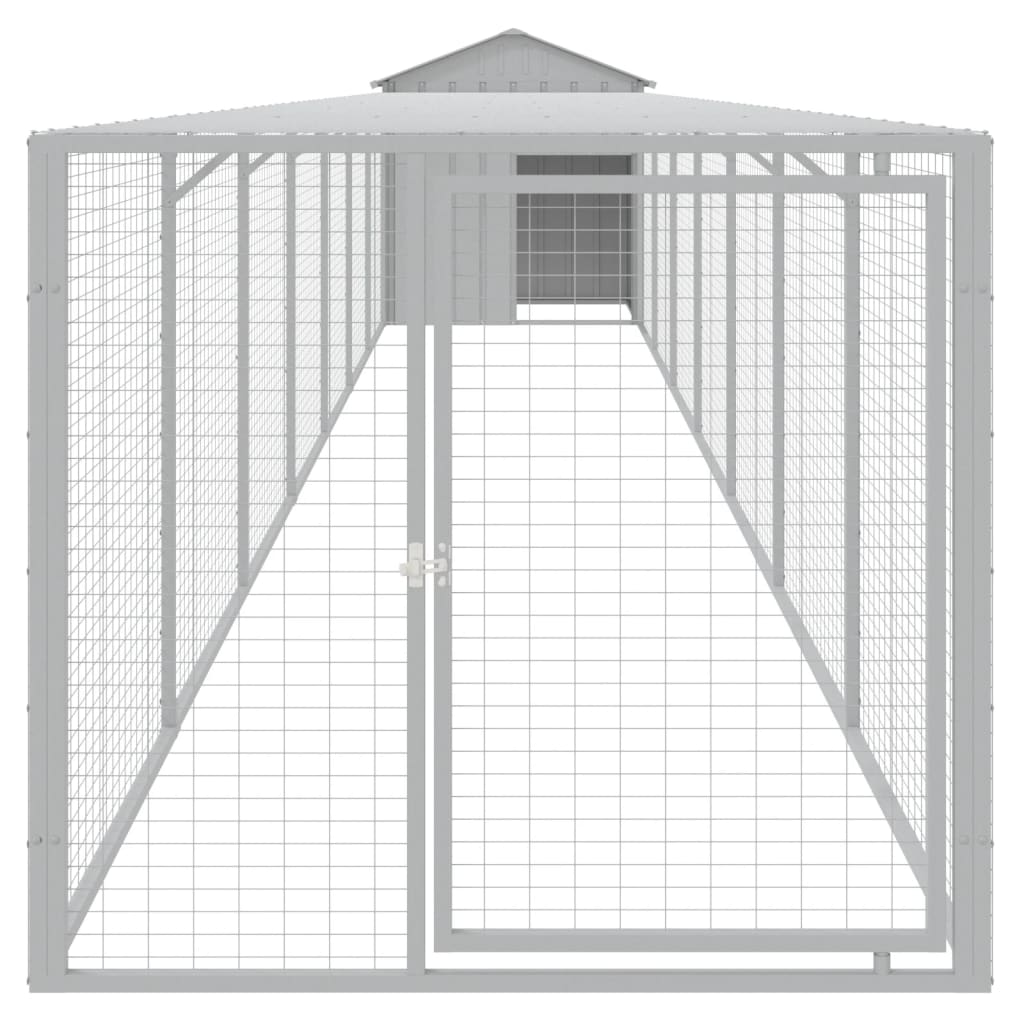 vidaXL Chicken Cage with Run Light Grey 117x813x123cm Galvanised Steel