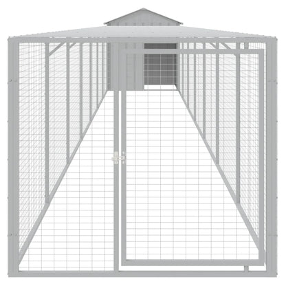 vidaXL Chicken Cage with Run Light Grey 117x813x123cm Galvanised Steel