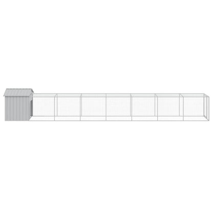vidaXL Chicken Cage with Run Light Grey 117x813x123cm Galvanised Steel