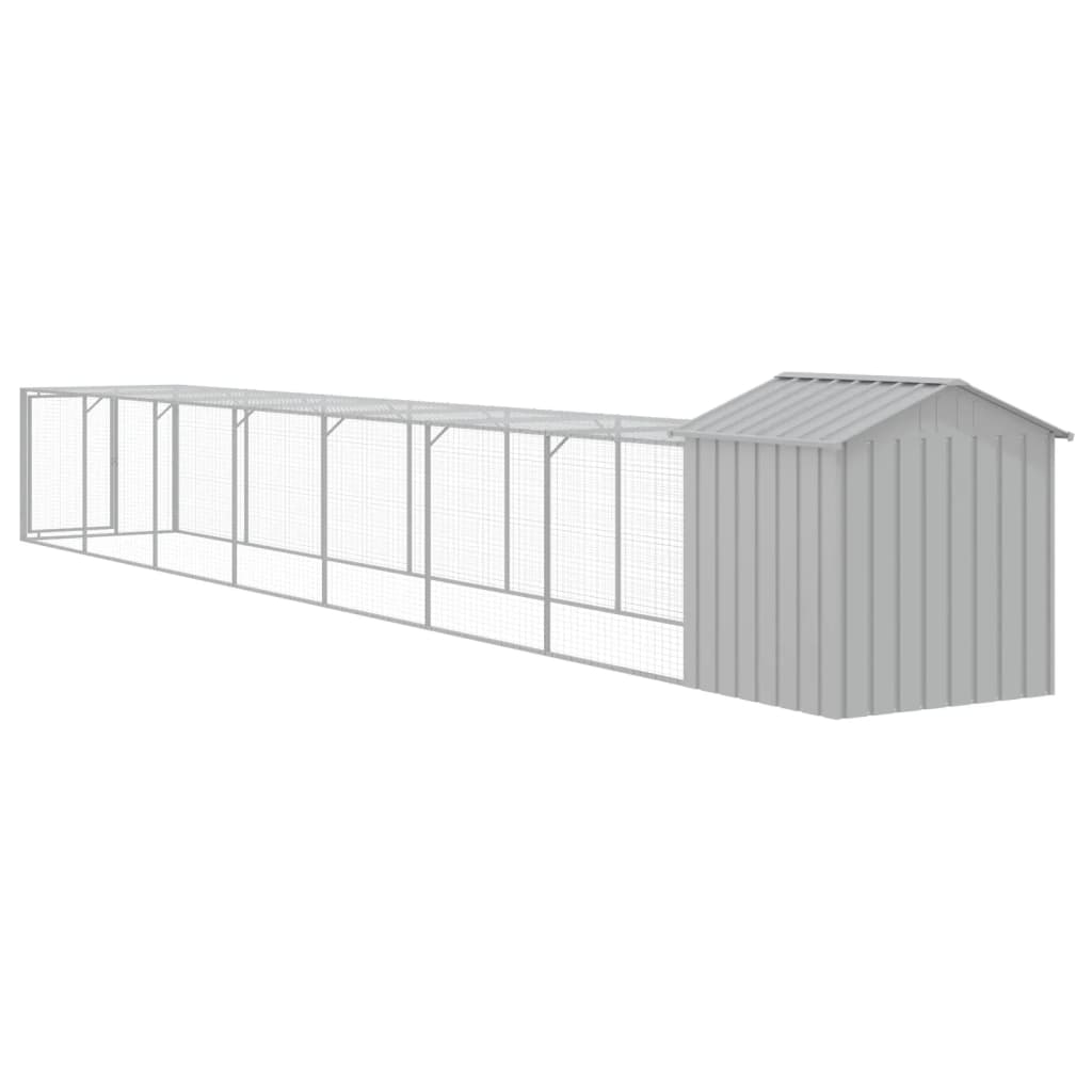 vidaXL Chicken Cage with Run Light Grey 117x813x123cm Galvanised Steel