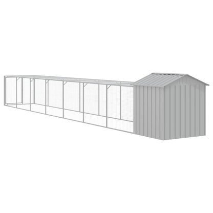 vidaXL Chicken Cage with Run Light Grey 117x813x123cm Galvanised Steel