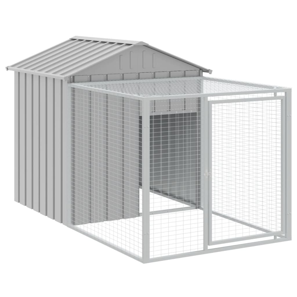 vidaXL Chicken Cage with Run Light Grey 117x813x123cm Galvanised Steel
