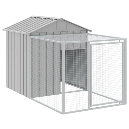 vidaXL Chicken Cage with Run Light Grey 117x813x123cm Galvanised Steel