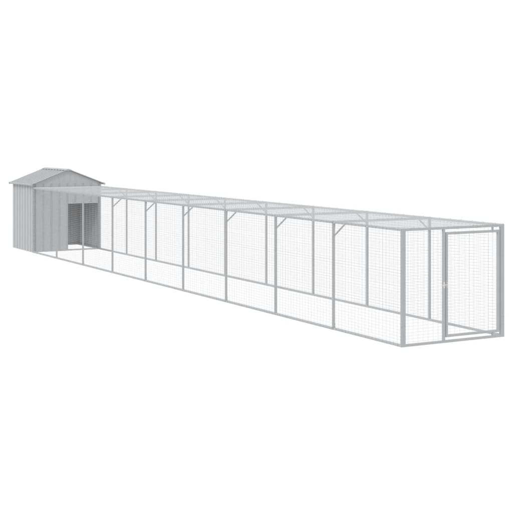 vidaXL Chicken Cage with Run Light Grey 117x1017x123 cm