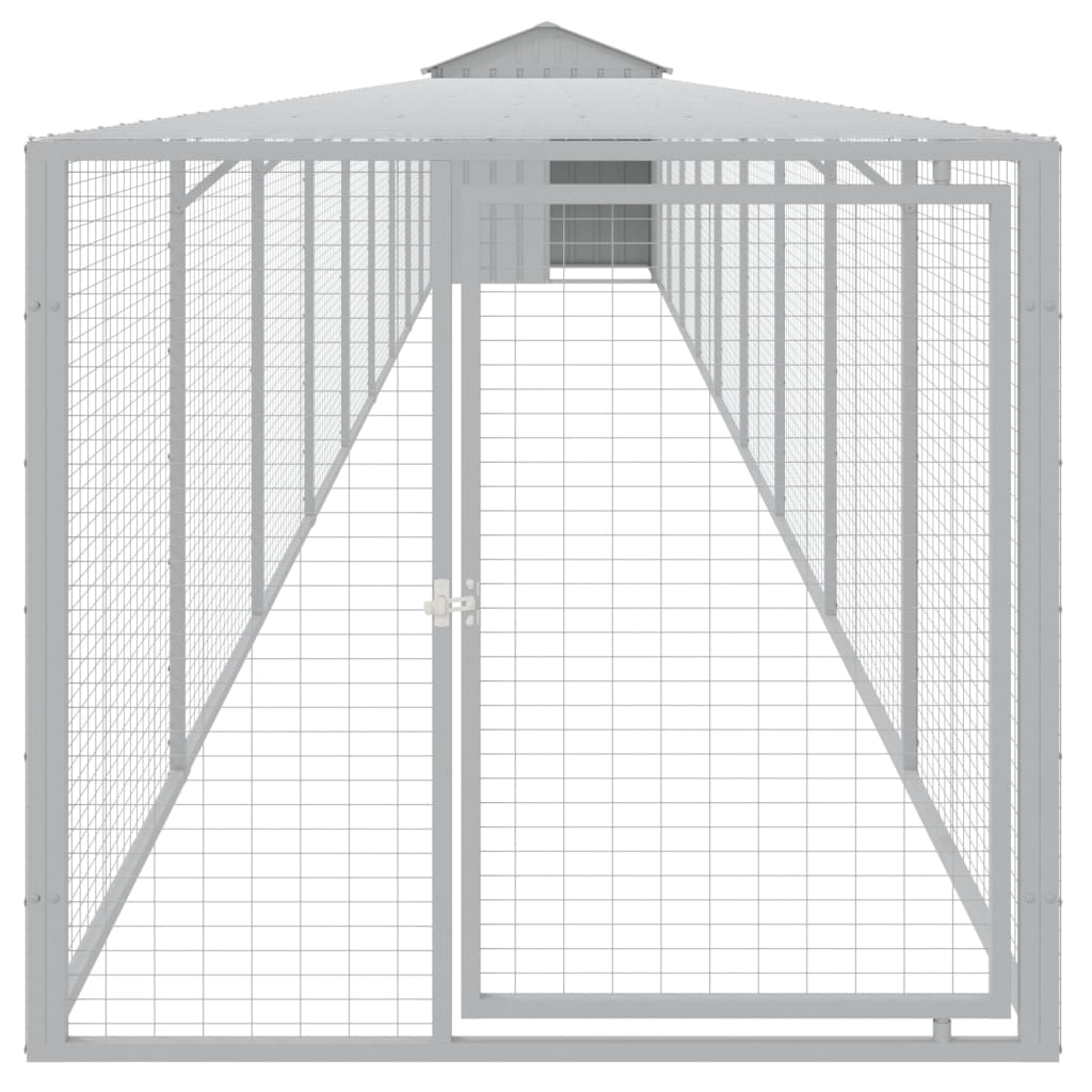 vidaXL Chicken Cage with Run Light Grey 117x1017x123 cm