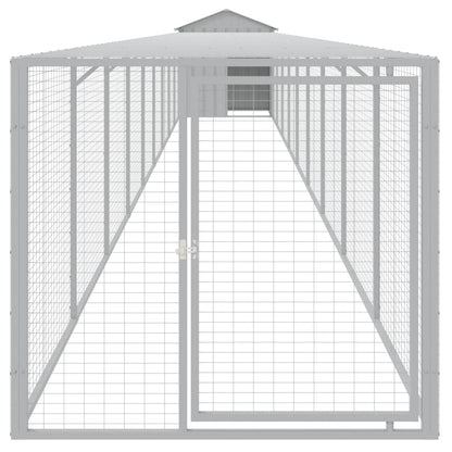 vidaXL Chicken Cage with Run Light Grey 117x1017x123 cm