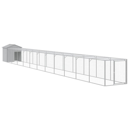 vidaXL Chicken Cage with Run Light Grey 117x1221x123 cm