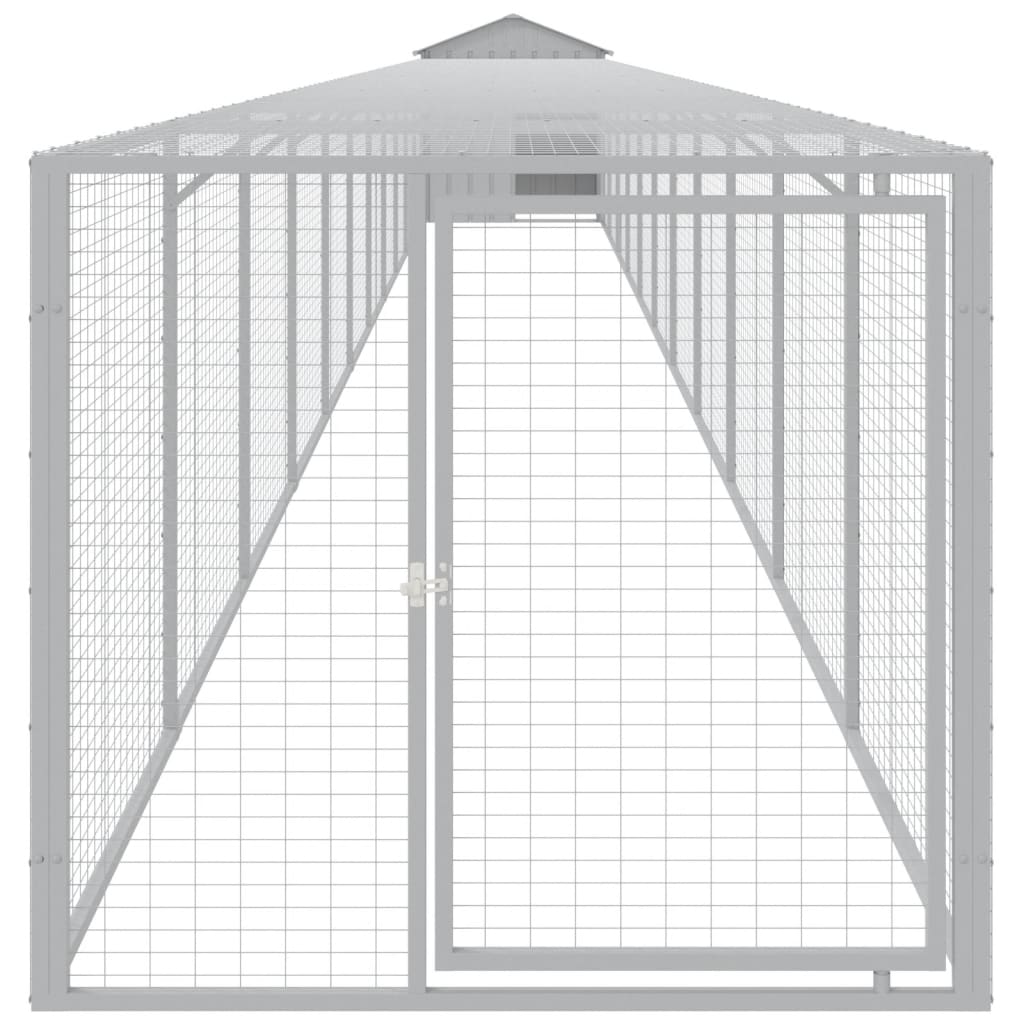 vidaXL Chicken Cage with Run Light Grey 117x1221x123 cm