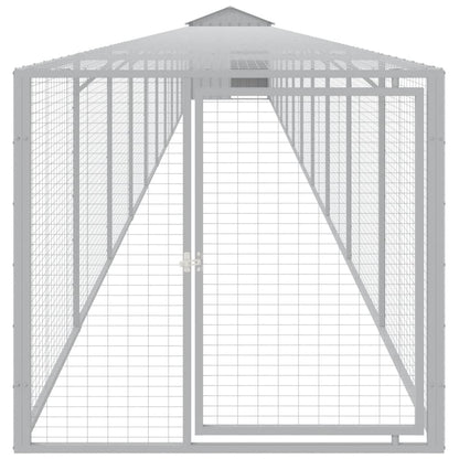 vidaXL Chicken Cage with Run Light Grey 117x1221x123 cm