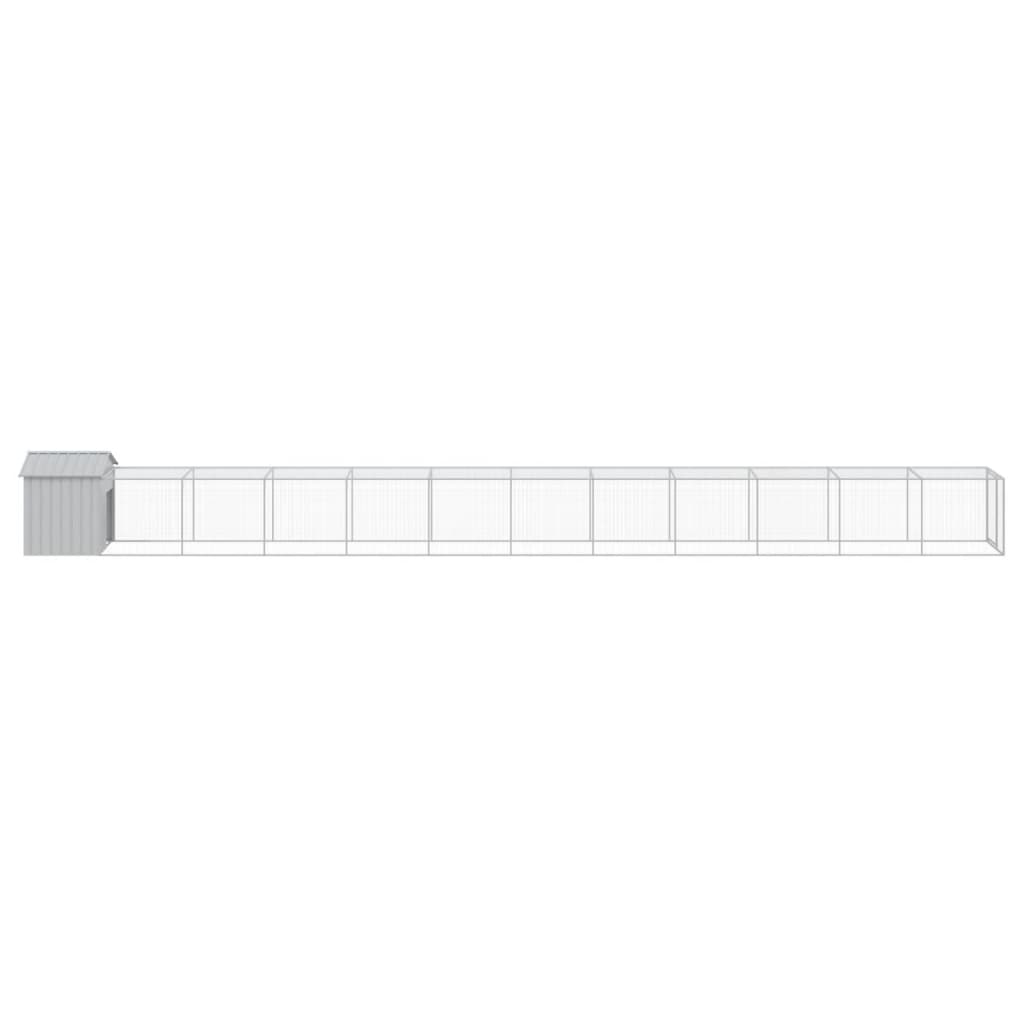 vidaXL Chicken Cage with Run Light Grey 117x1221x123 cm