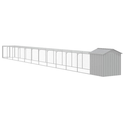 vidaXL Chicken Cage with Run Light Grey 117x1221x123 cm
