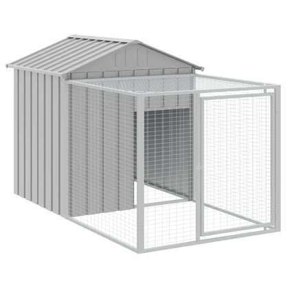 vidaXL Chicken Cage with Run Light Grey 117x1221x123 cm