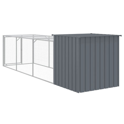 vidaXL Chicken Cage with Run Anthracite 110x405x110cm Galvanised Steel
