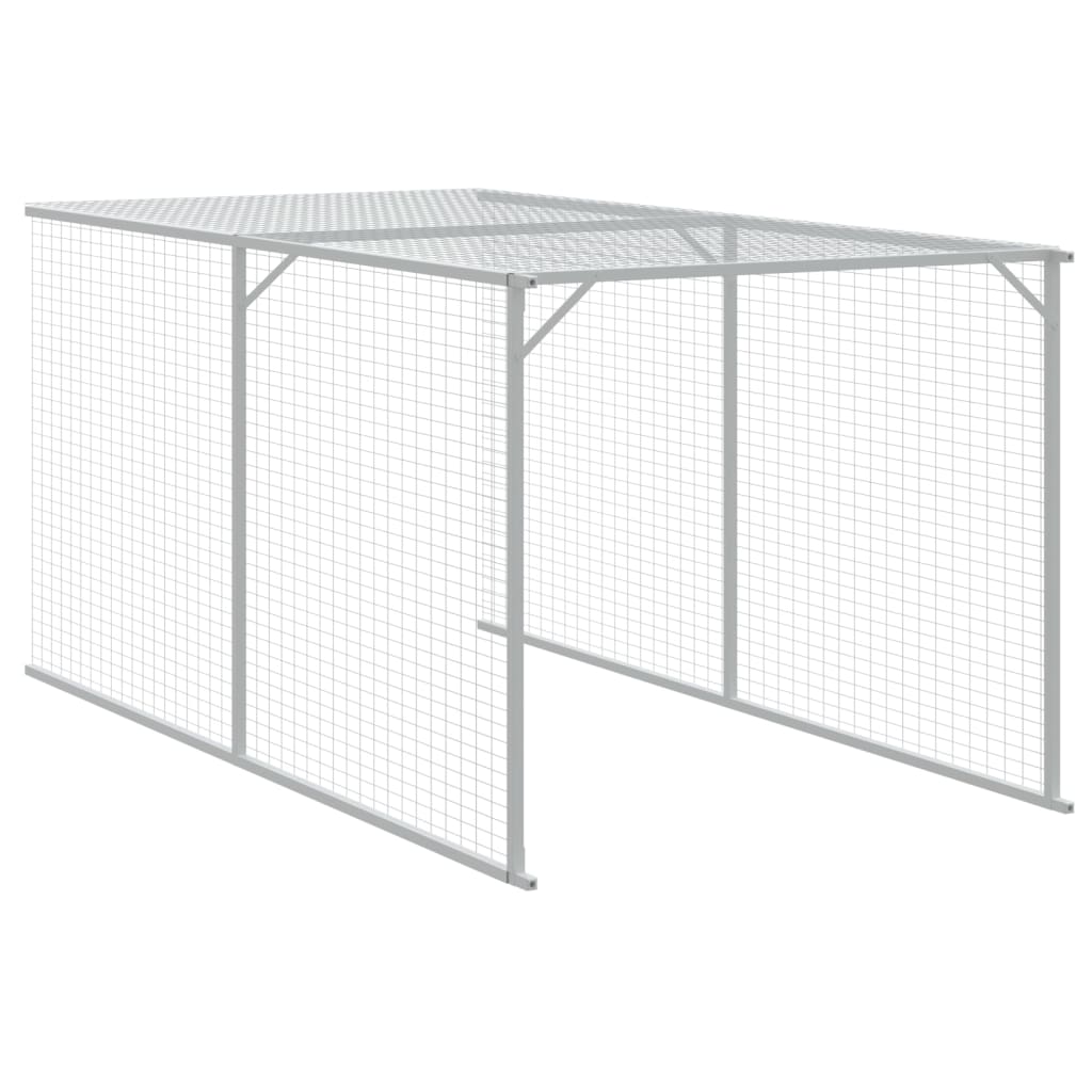 vidaXL Chicken Cage with Run Anthracite 110x609x110 cm Galvanised Steel