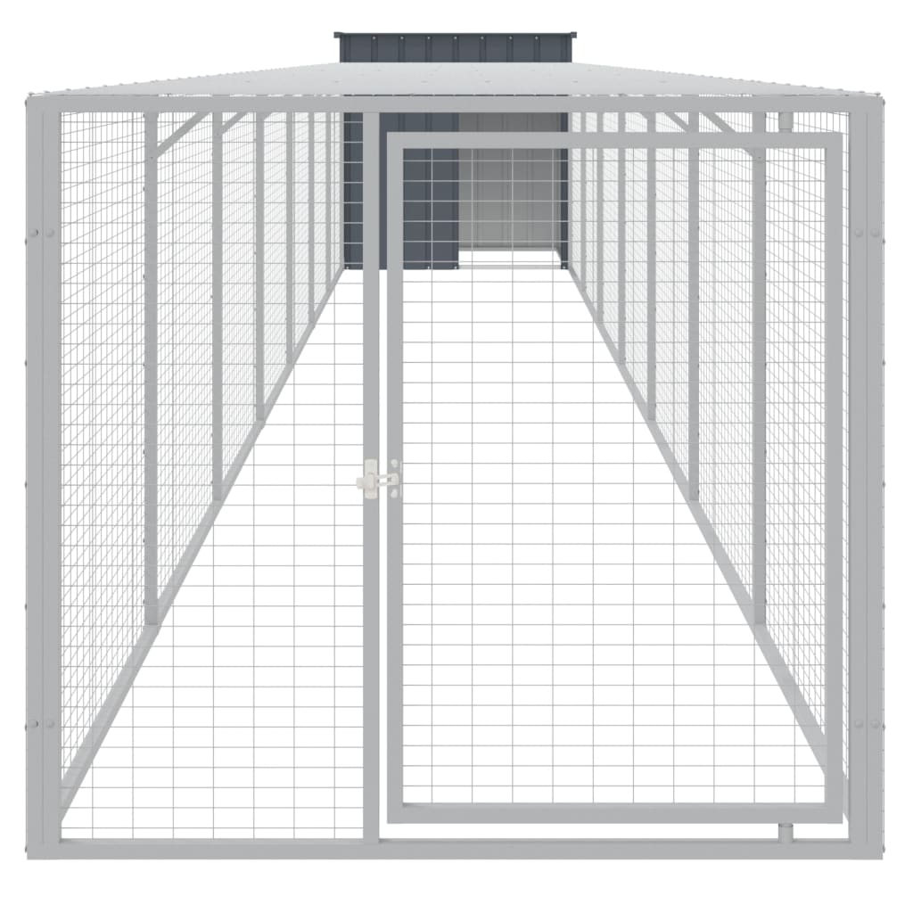 vidaXL Chicken Cage with Run Anthracite 110x813x110cm Galvanised Steel