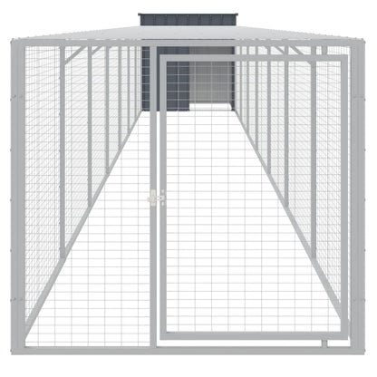 vidaXL Chicken Cage with Run Anthracite 110x813x110cm Galvanised Steel