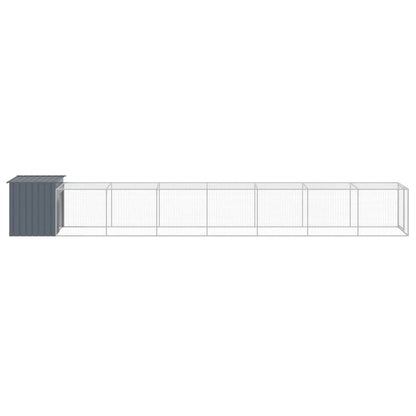 vidaXL Chicken Cage with Run Anthracite 110x813x110 cm Galvanised Steel
