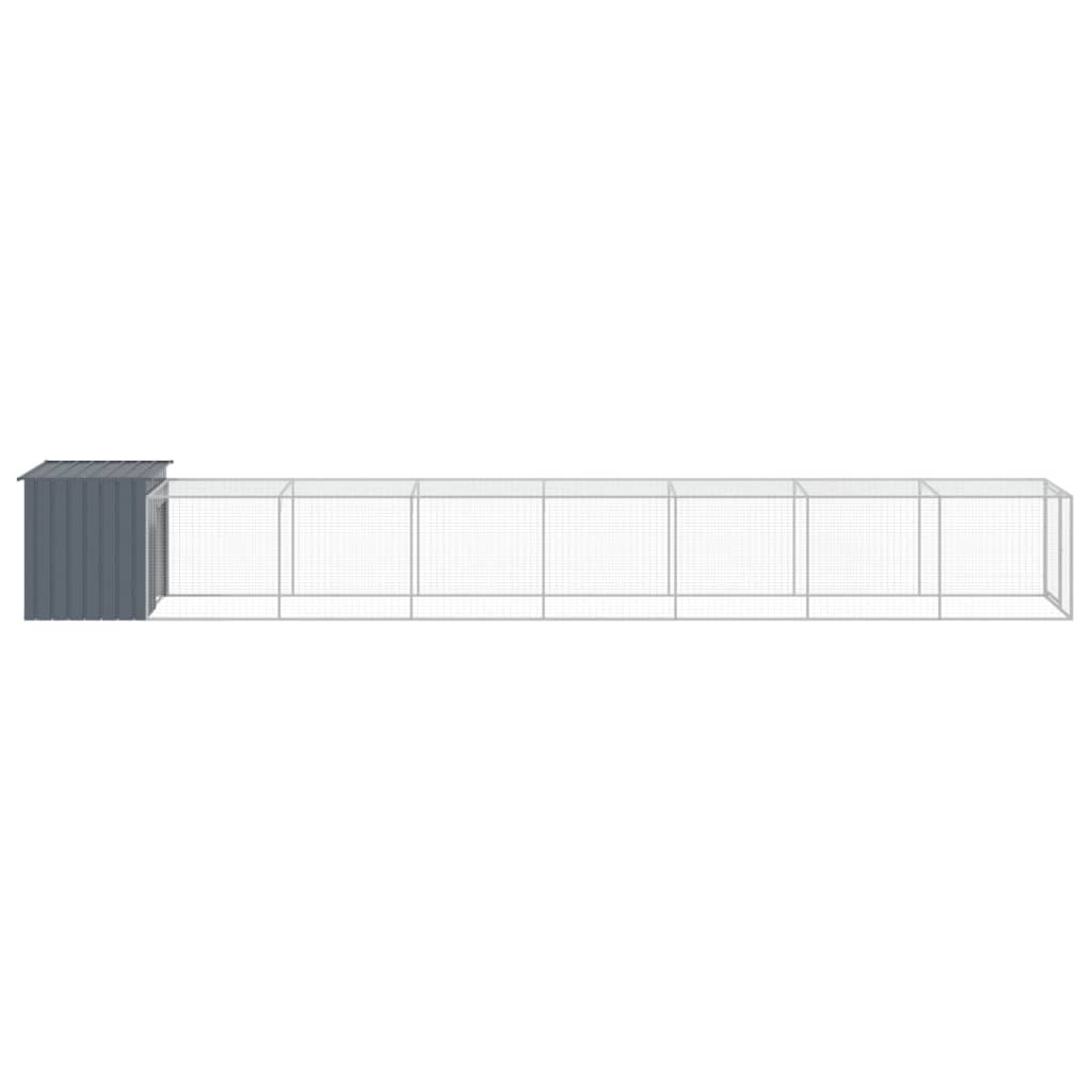 vidaXL Chicken Cage with Run Anthracite 110x813x110cm Galvanised Steel