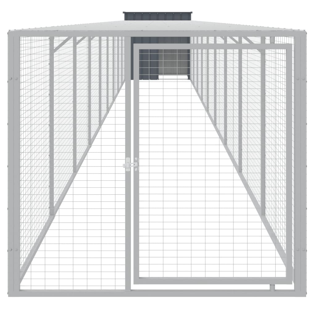vidaXL Chicken Cage with Run Anthracite 110x1017x110 cm Galvanised Steel