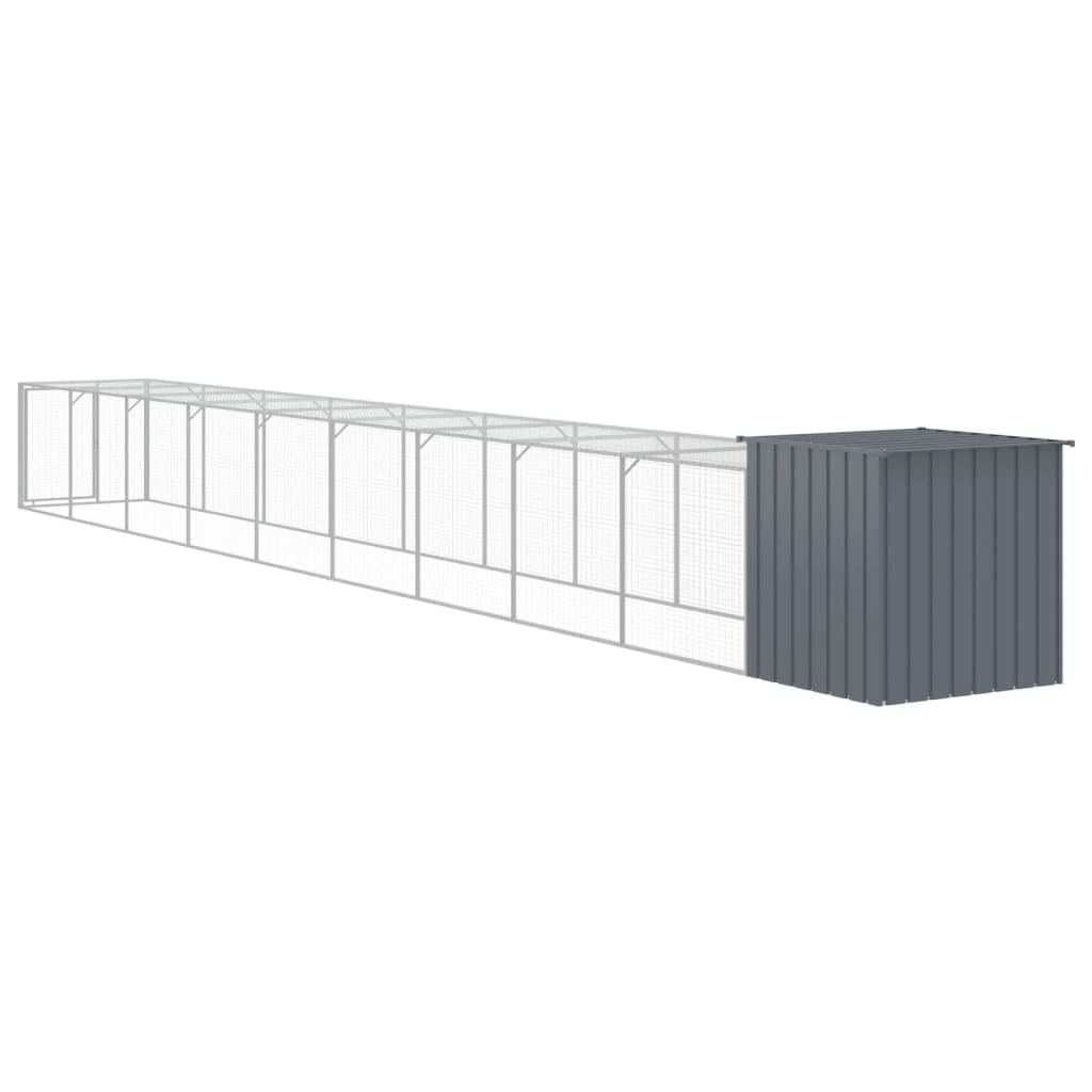 vidaXL Chicken Cage with Run Anthracite 110x1017x110 cm