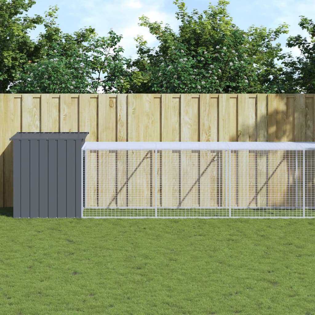 vidaXL Chicken Cage with Run Anthracite 110x1017x110 cm