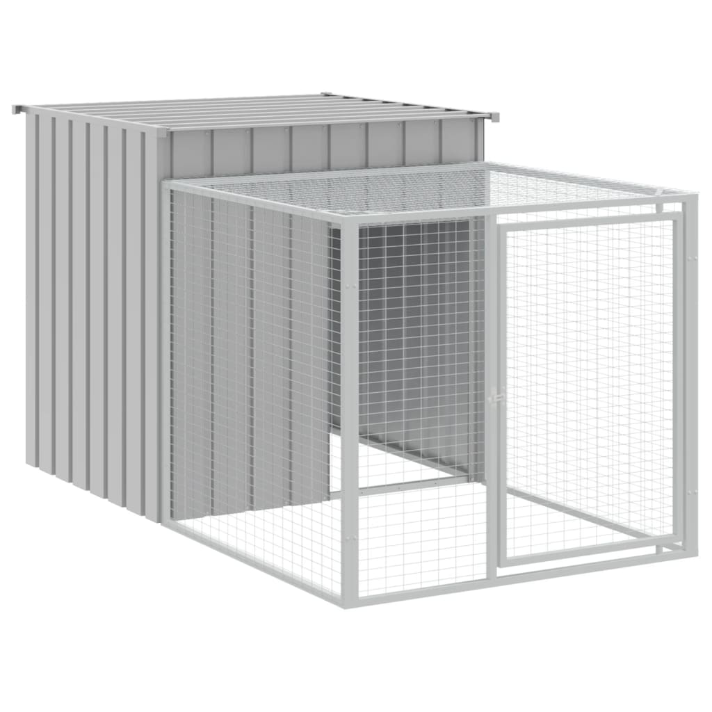 vidaXL Chicken Cage with Run Light Grey 110x813x110cm Galvanised Steel