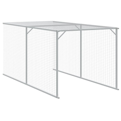 vidaXL Chicken Cage with Run Light Grey 110x813x110 cm Galvanised Steel
