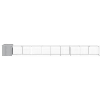 vidaXL Chicken Cage with Run Light Grey 110x1017x110 cm