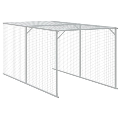 vidaXL Chicken Cage with Run Light Grey 110x1017x110 cm Galvanised Steel