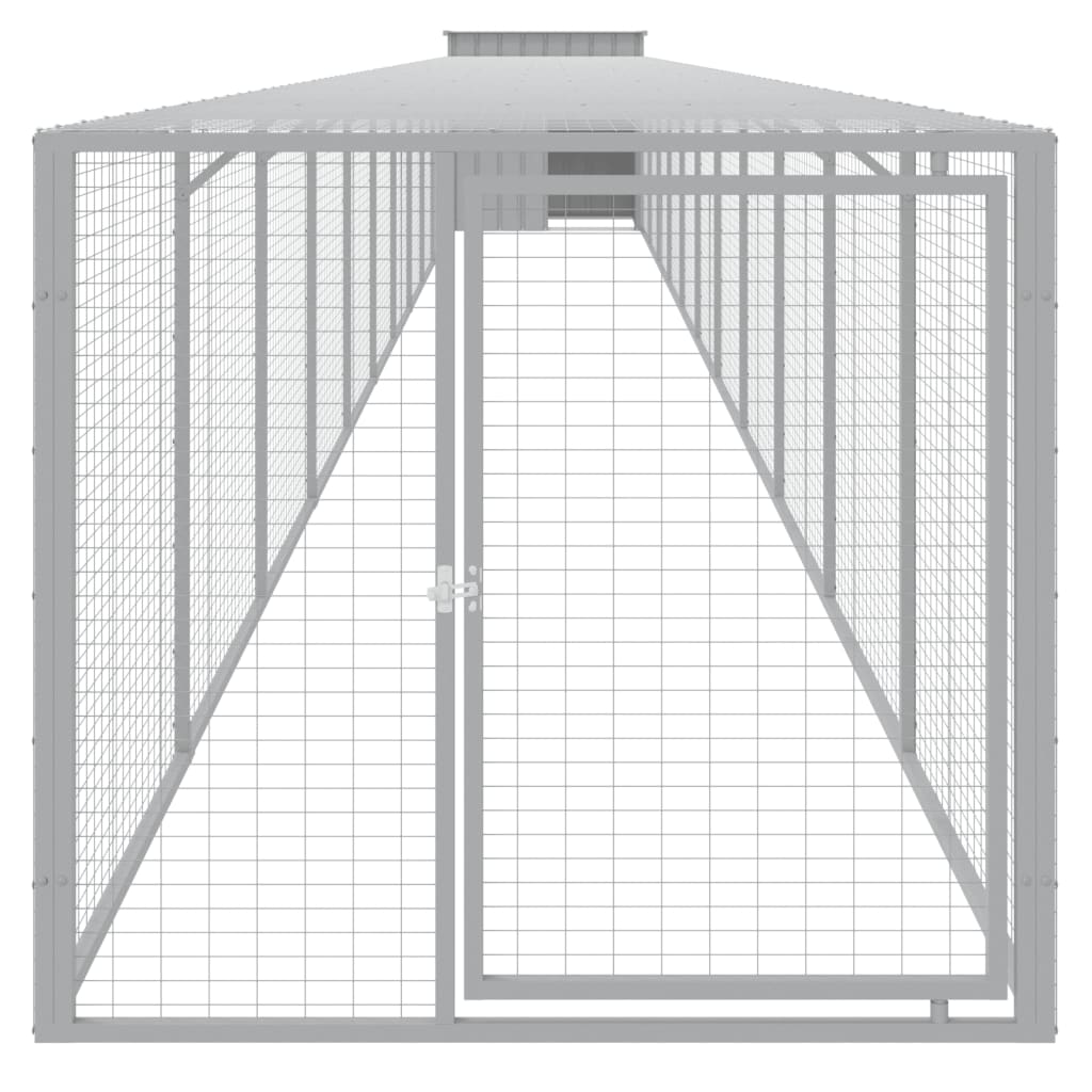 vidaXL Chicken Cage with Run Light Grey 110x1221x110 cm