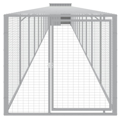 vidaXL Chicken Cage with Run Light Grey 110x1221x110 cm