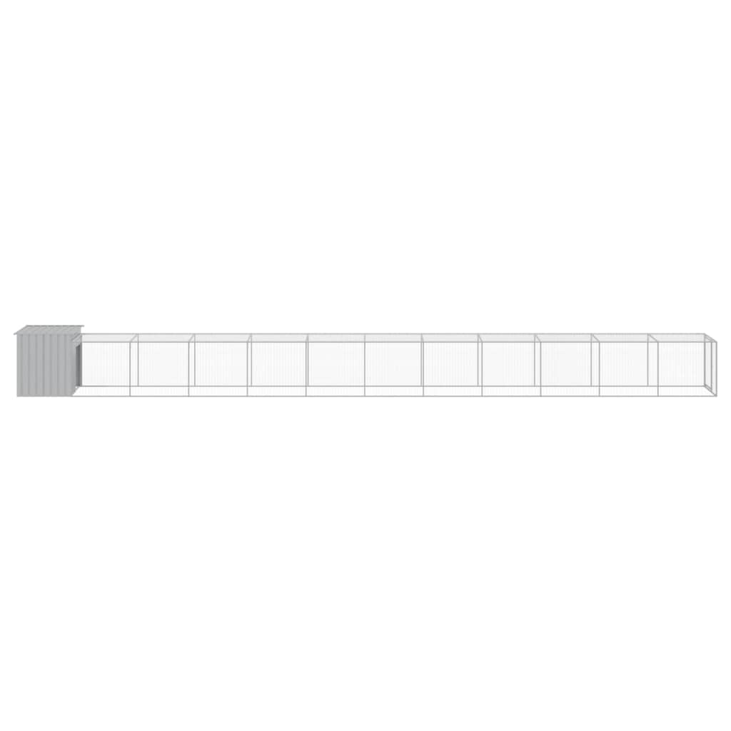 vidaXL Chicken Cage with Run Light Grey 110x1221x110 cm