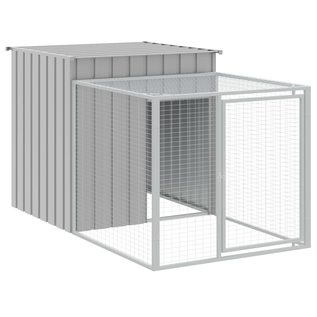 vidaXL Chicken Cage with Run Light Grey 110x1221x110 cm