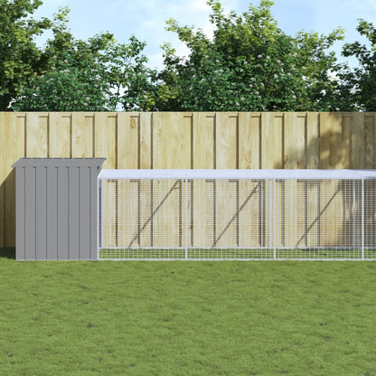 vidaXL Chicken Cage with Run Light Grey 110x1221x110 cm
